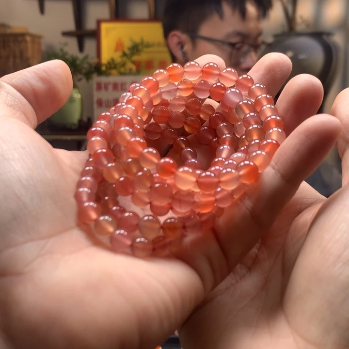 未镶嵌多宝南红玛瑙7mm多宝单圈多样性发货发其一