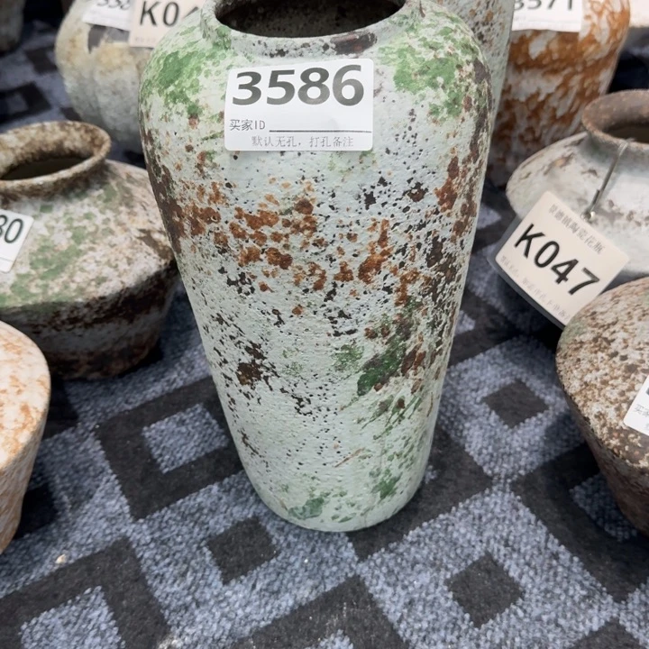 瓷片景德镇高温花器编码3586高32口9默认无孔