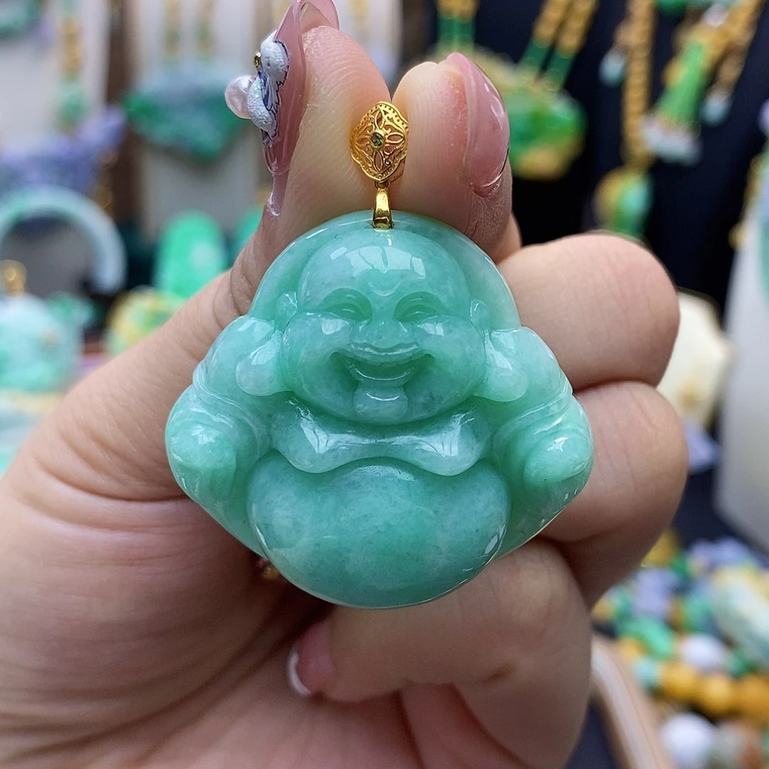 翡翠颈饰18K金镶嵌天然