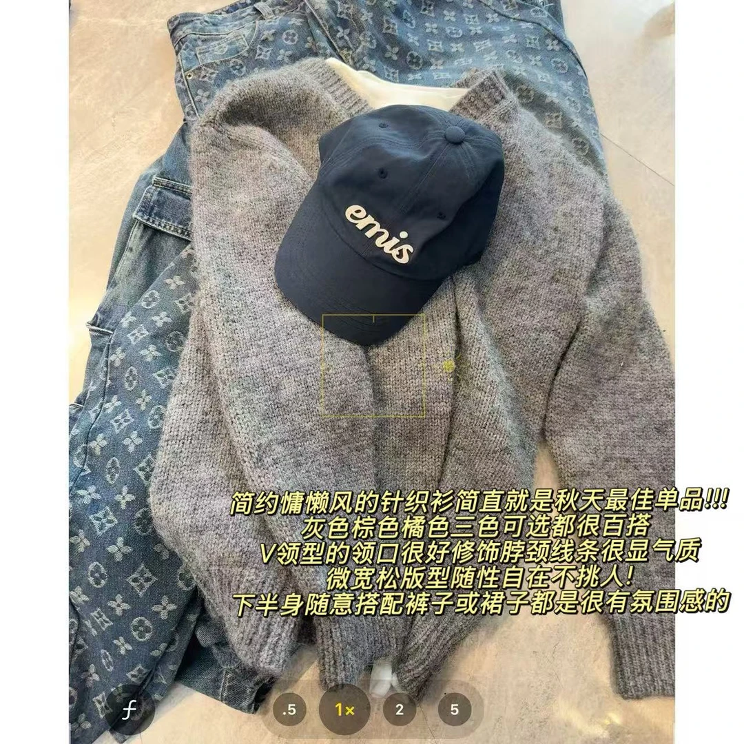 徐秋阳   V领小调  秋季新款百搭时尚休闲显瘦毛衣 4415