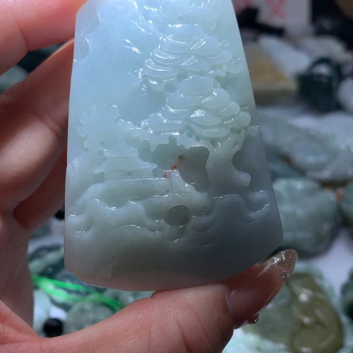 翡翠未镶嵌颈饰保真天然A货翡翠