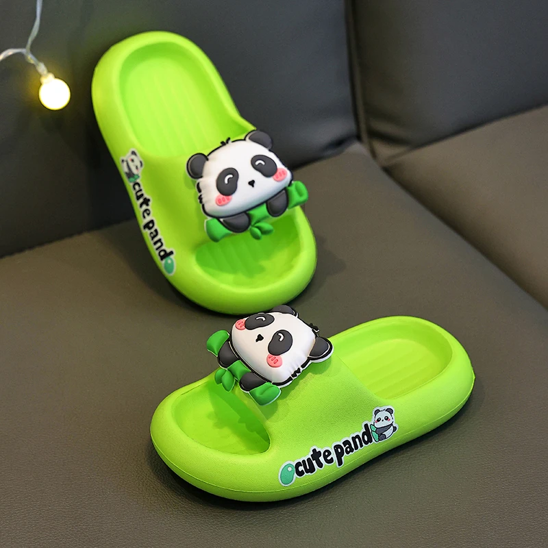 儿童拖鞋女童eva厚底踩屎感熊猫卡通夏季休闲防滑外穿沙滩鞋凉拖