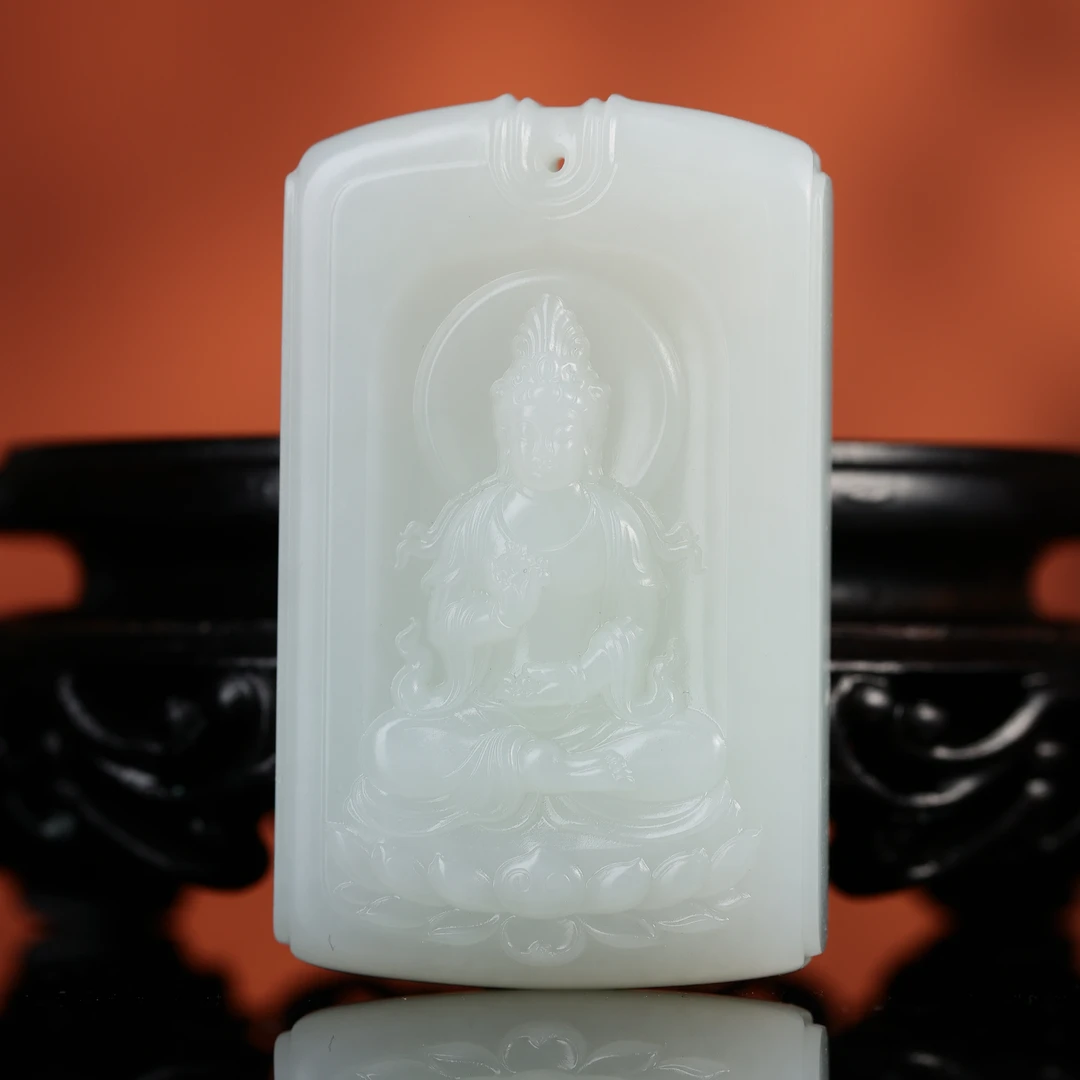 dx和田玉白玉观音牌饰2511171137