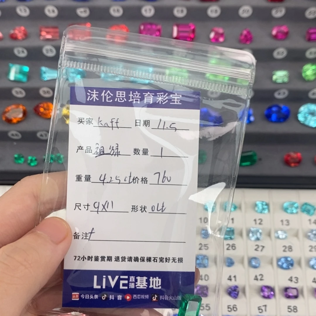 K***f合成（培育）祖母绿裸石4.25ct