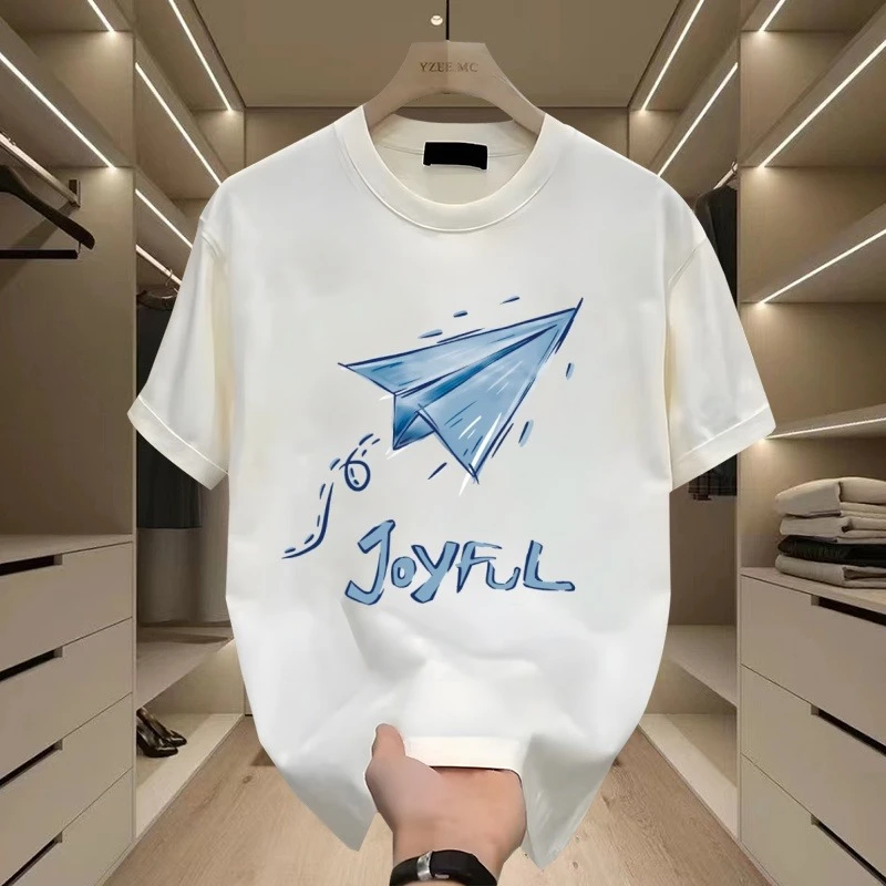 新款纯棉大码短袖T恤男夏季宽松百搭ins学生潮流上衣服半袖青少年