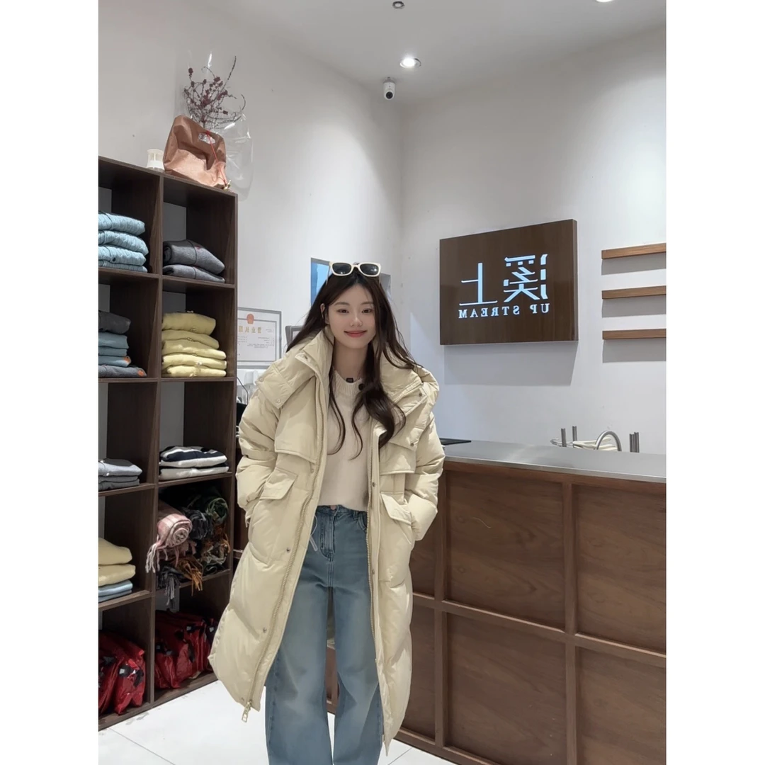 《顺丰包邮》翻盖长款羽绒服