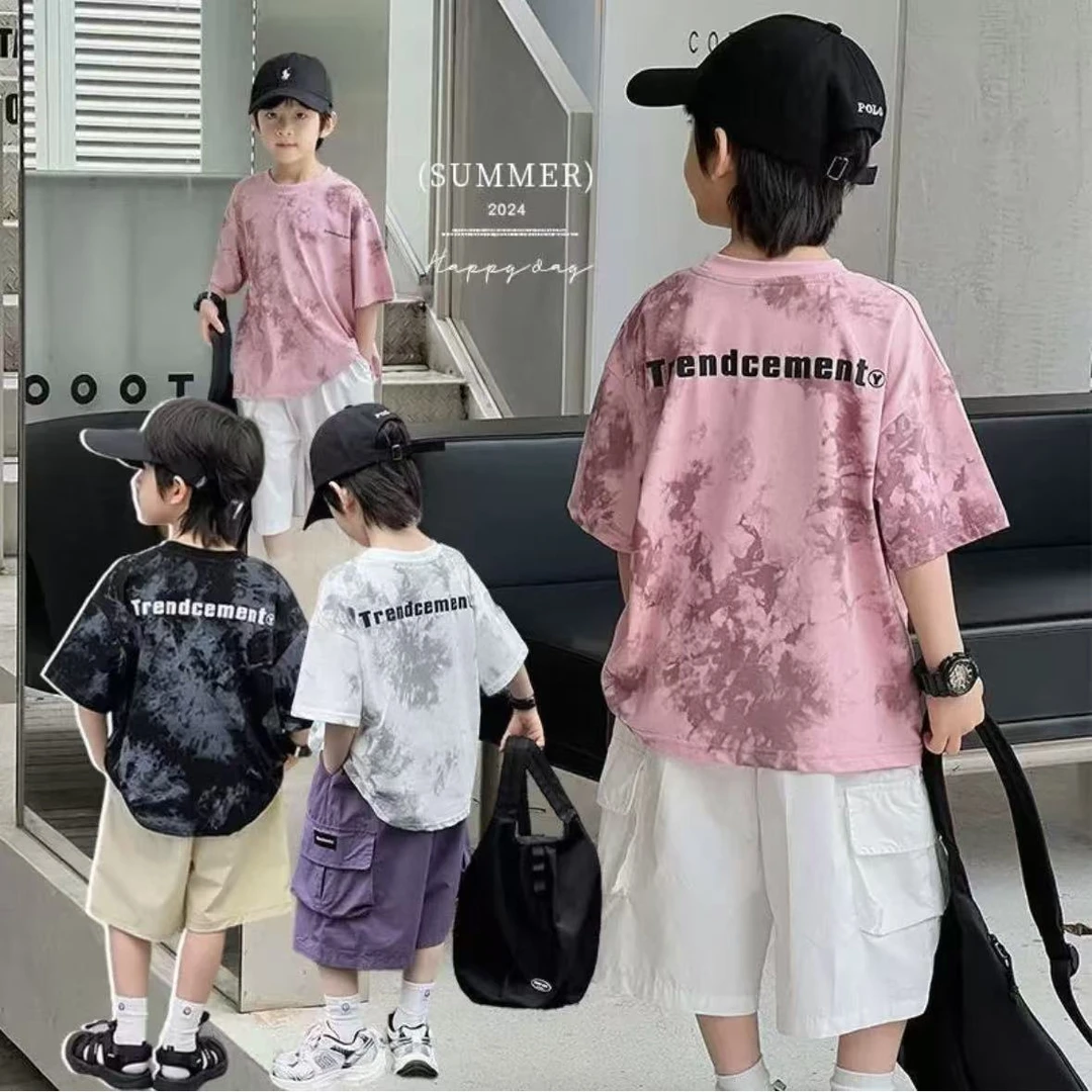 【100%纯棉】男童短袖t恤夏装2025年新款夏款男孩中大童夏季上衣潮t