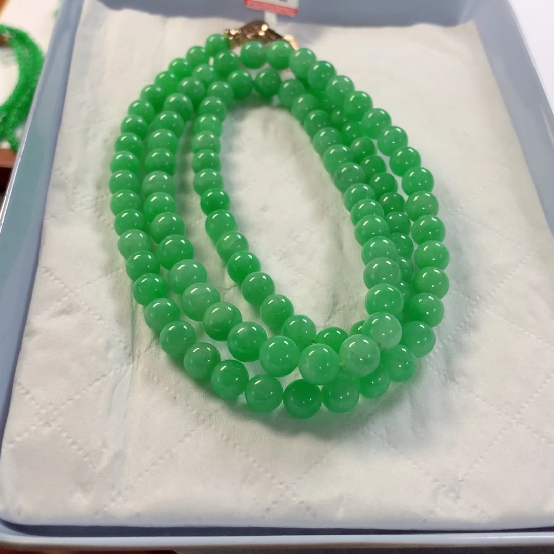 翡翠未镶嵌颈饰项链