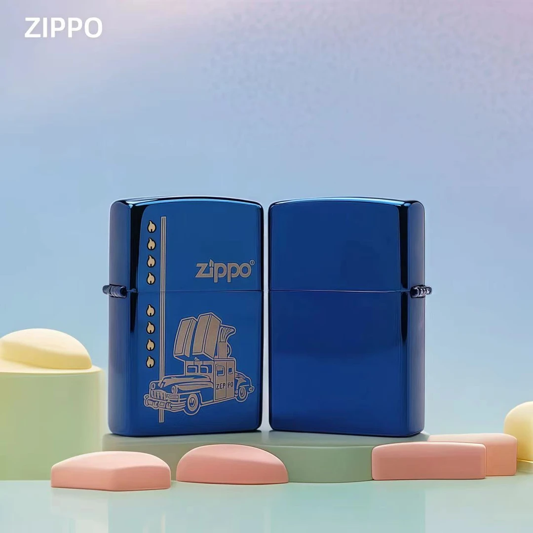 ZIPPO打火机正品蓝冰精神战车双打小汽车男士礼时尚原装防风TCJ1