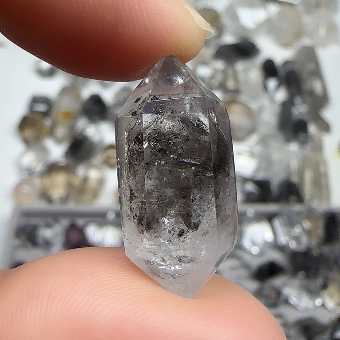 未镶嵌珠宝半成品水晶闪灵双尖随形