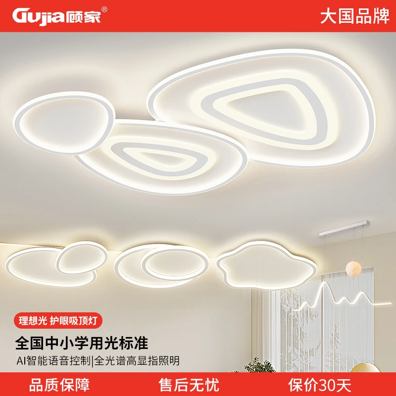 顾家®照明鹅卵石客厅主灯2025款现代简约大气极简吸顶灯全屋套餐