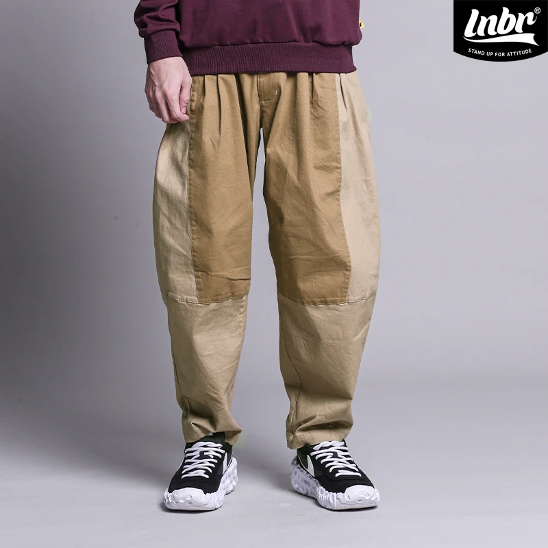 LNBR秋冬卡其色宽松休闲裤cityboy日系阔腿锥形裤子ins高街潮大码