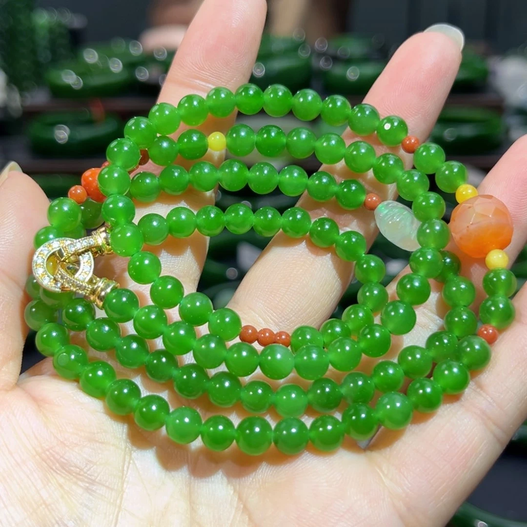 项链未镶嵌和田玉（碧玉）