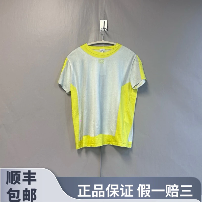 95新 LOEWE/罗意威  拼色几何logo短袖T恤 L码 95新#5076