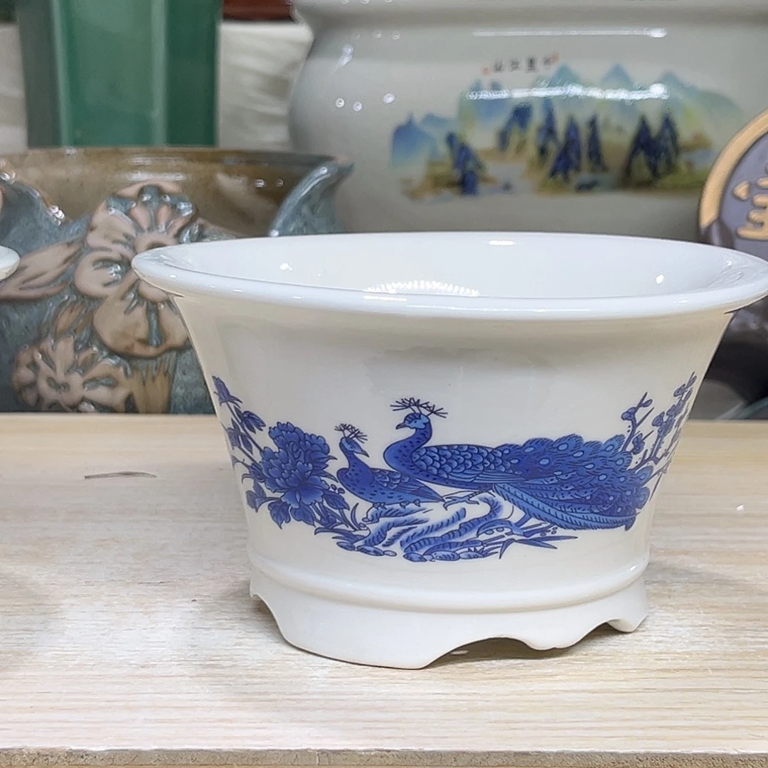 陶瓷绿植多肉微瑕花盆口径13*7.5