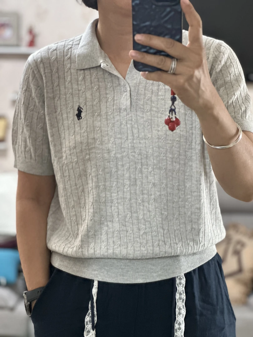 EXIT 2080 刺绣亚麻小衫