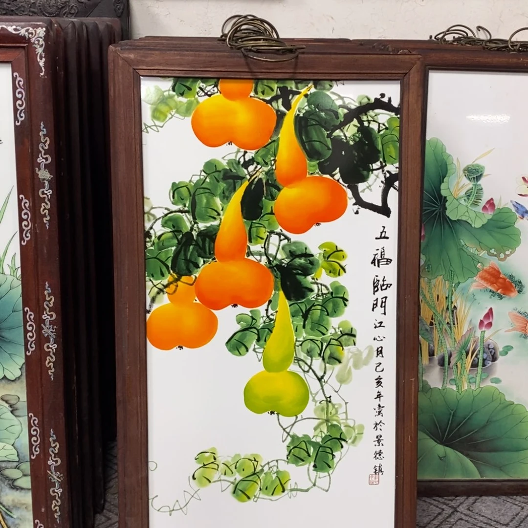 瓷片86*46*1景德镇瓷板画柴窑烧制