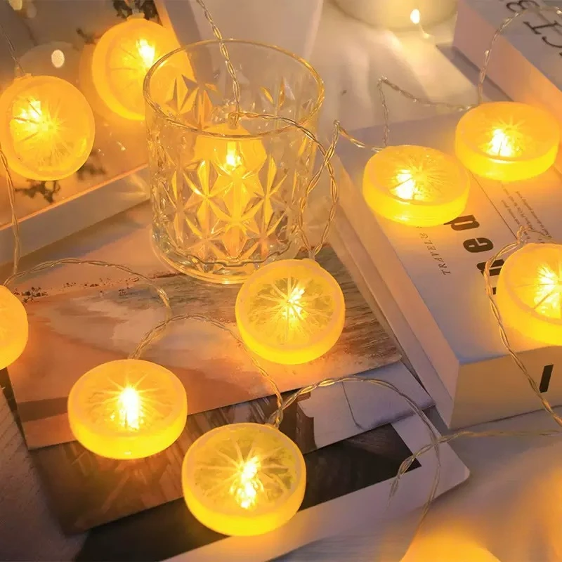 柠檬片装饰灯房间卧室彩灯闪灯串星星网红灯摆摊夜市露营