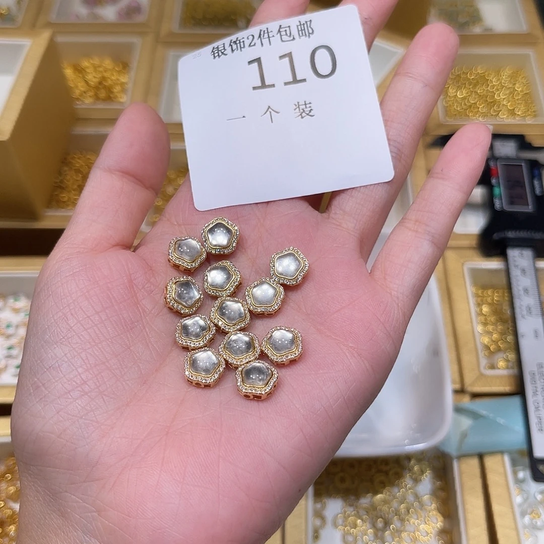 水晶银S925镶嵌珠宝半成品110 。