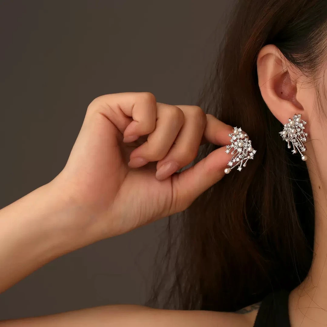 铜合金耳饰 [星云烟花] Ainka/乂茵咔 耳钉 设计感十足 精致百搭