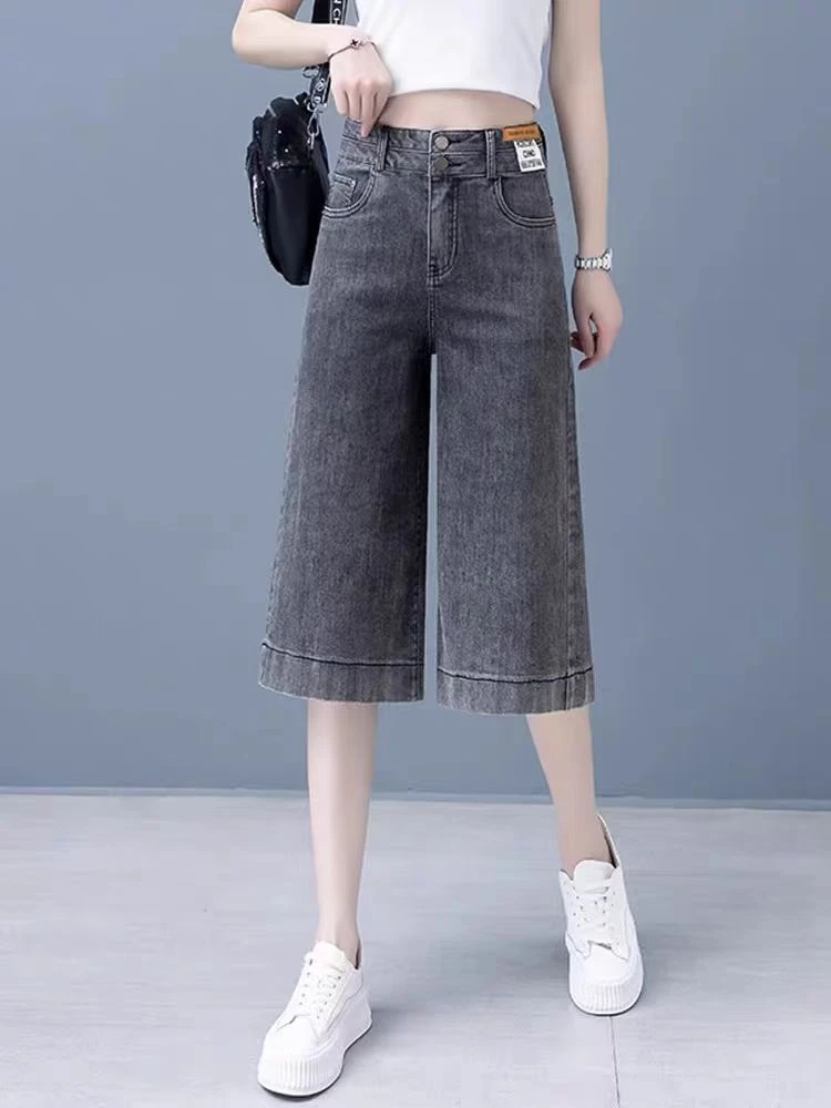 676高腰牛仔七分裤夏季显瘦短裤百搭休闲