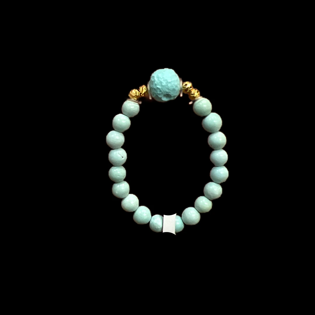 3416-松石18K戒圈孤品