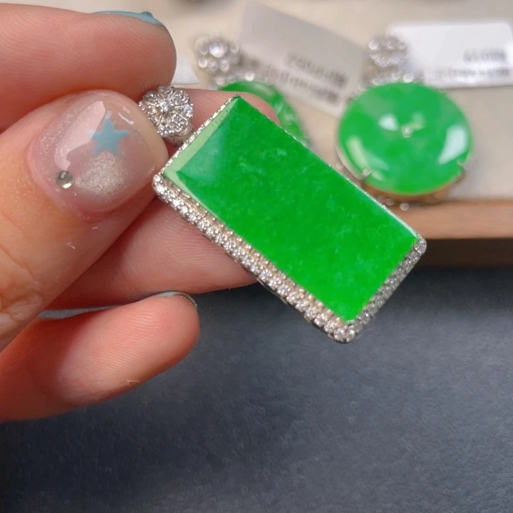 翡翠银S925镶嵌吊坠(不含链)j j j n