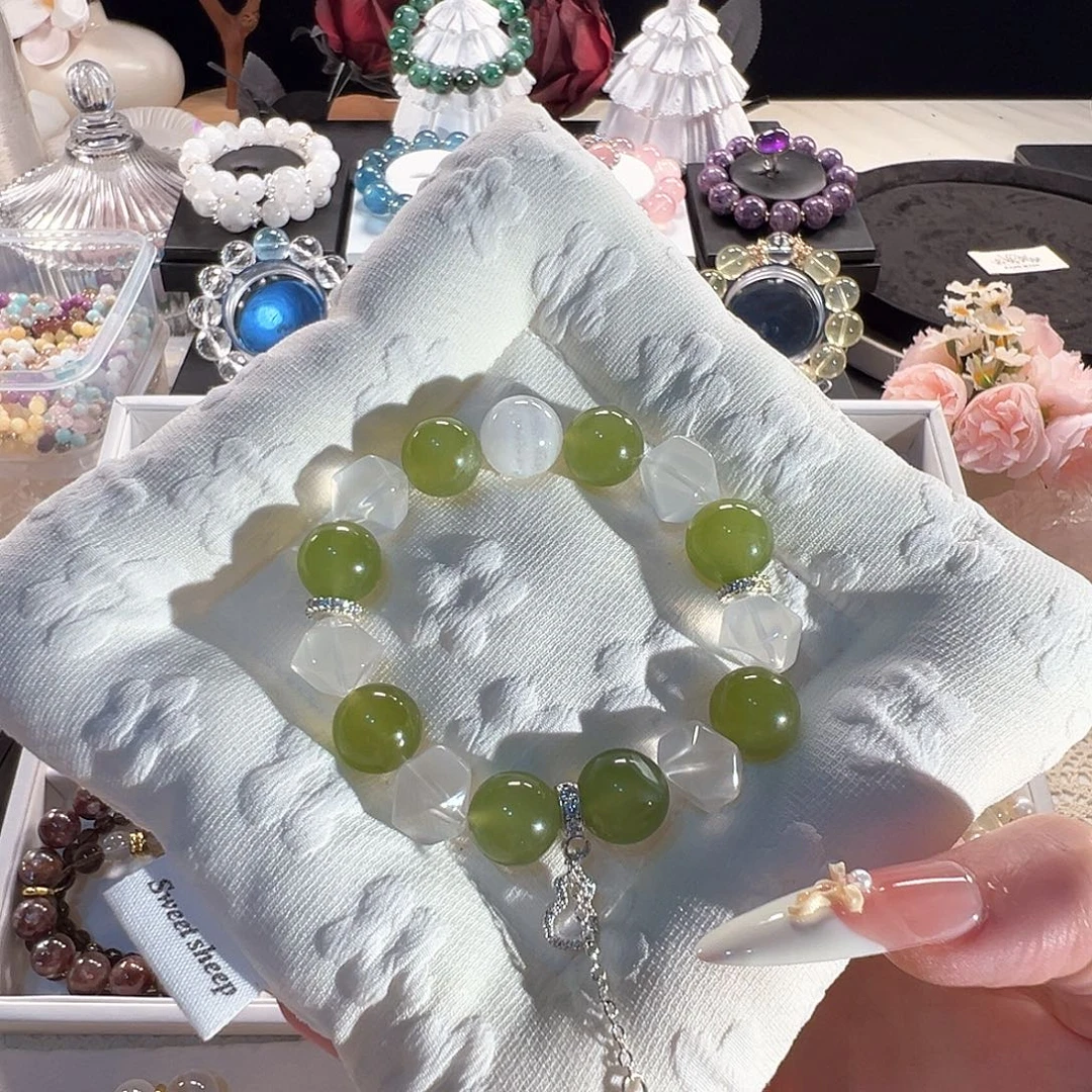 未镶嵌手串水晶青提奶盖奶白晶手串