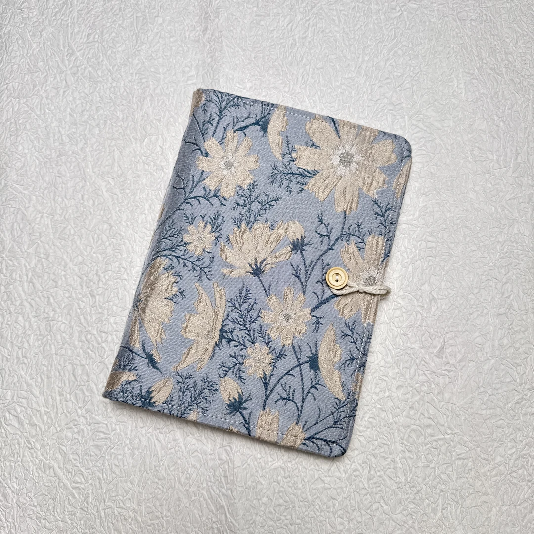 【蓝色格桑花】布艺活页手账本笔记本便携拆卸存钱本子存钱夹钱册