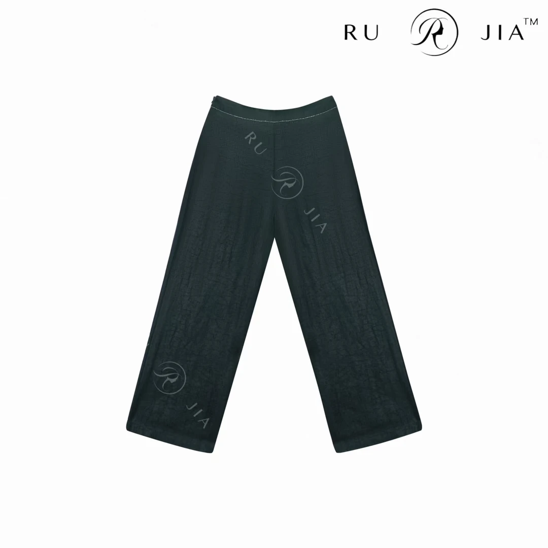 RuJia    046【真丝香云纱】 轻薄透气  夏季时尚长裤
