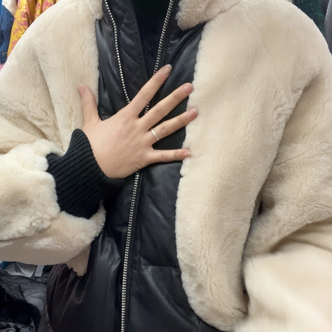 大码女装皮羽绒短款