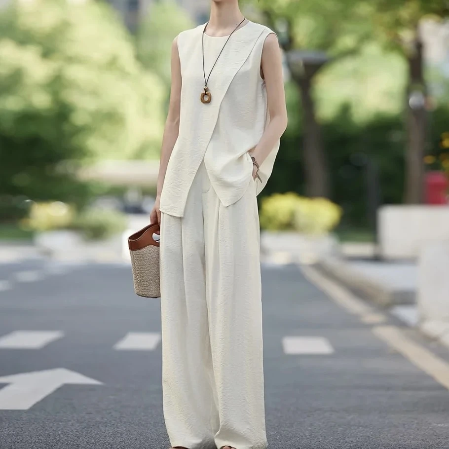 街头风时尚套装时尚休闲薄款无袖轻熟风休闲风显瘦1369