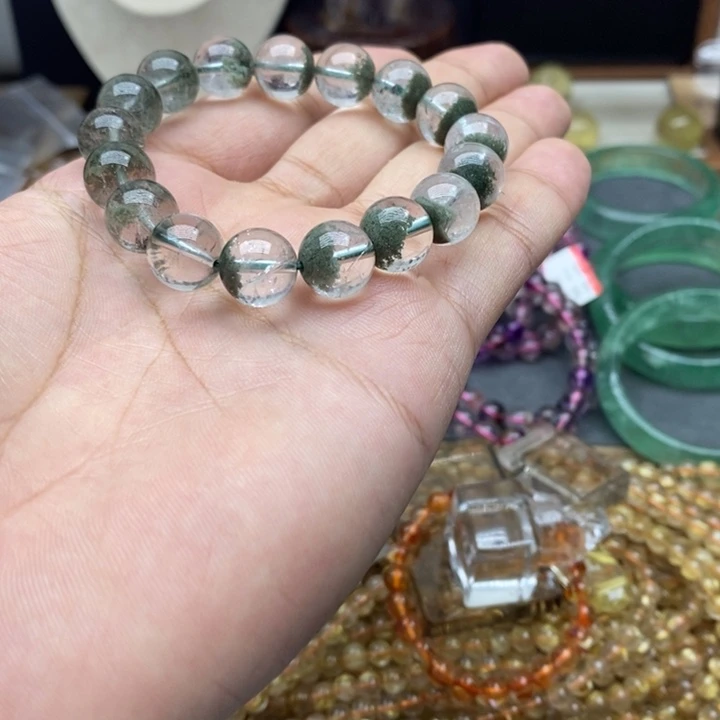 水晶手链未镶嵌绿幽灵聚宝盆
