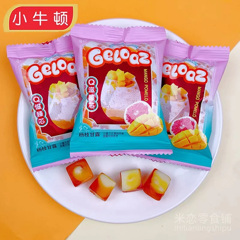 小牛顿果汁软糖杨枝甘露黄金芒果味儿童休闲零食糖果qq橡皮糖新款