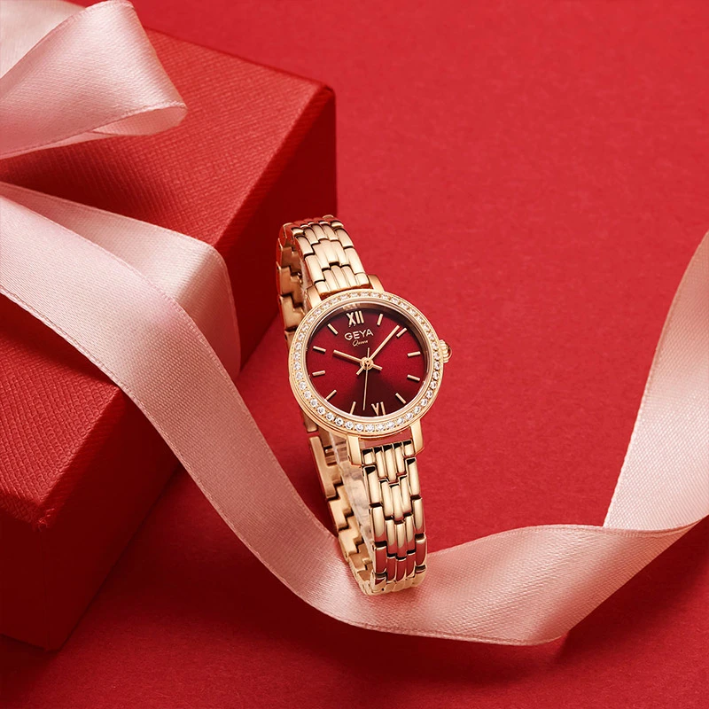 GEYA/格雅国潮鸿运安格拉红精致小巧自动女性腕表FF