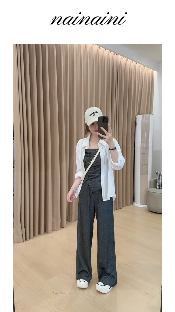 奈奈妮【极光幔】套装两件套女2025夏季新款小个子时尚百搭3537