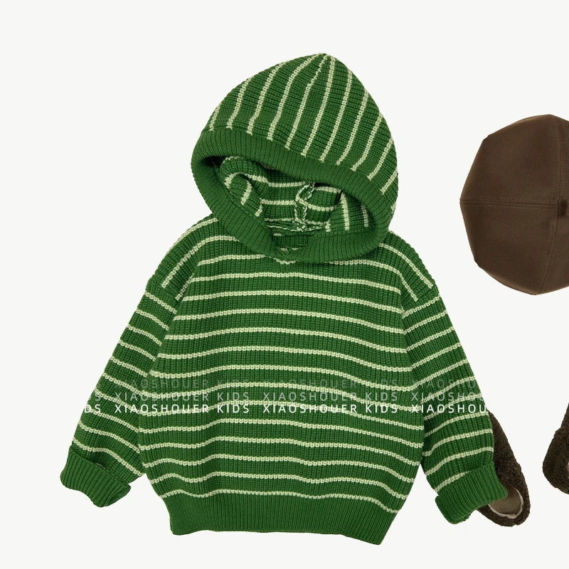 【小首尔】3色现货-qc3男童韩版气质连帽秋季百搭宽松毛衣HCXZ3542