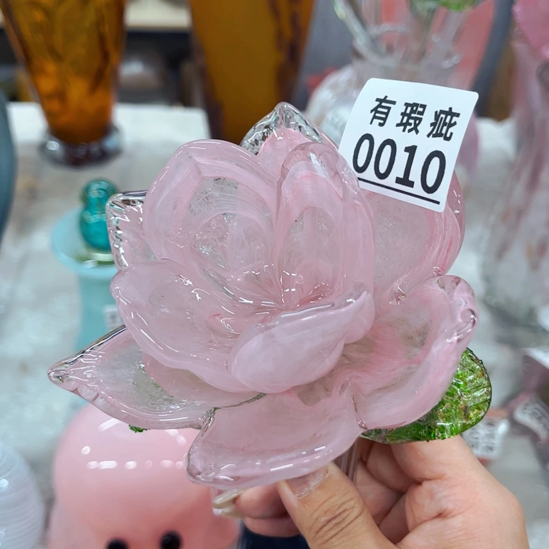 荷花0010 家悦美居琉璃花瓶瑕疵