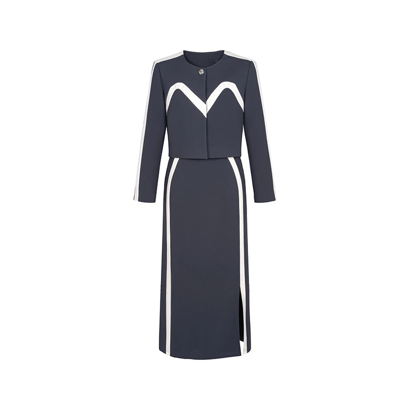 【诗语专属】商场同款春秋新品高级撞色时尚两件套N202A41596