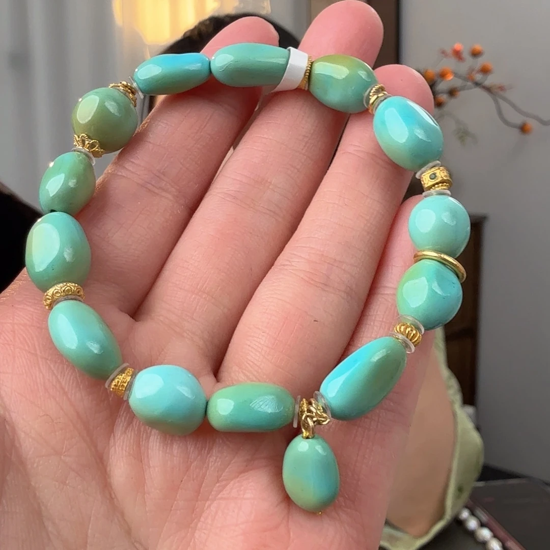 绿松石18K金镶嵌珠宝奇石