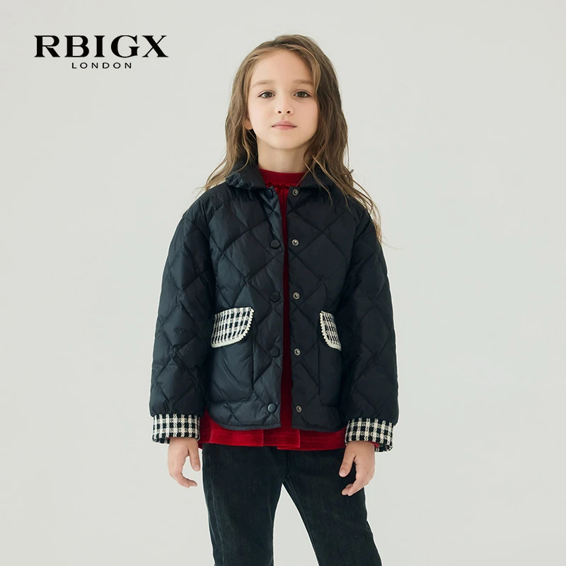 RBIGX瑞比克童装秋冬季百搭设计感保暖小香风甜美羽绒服