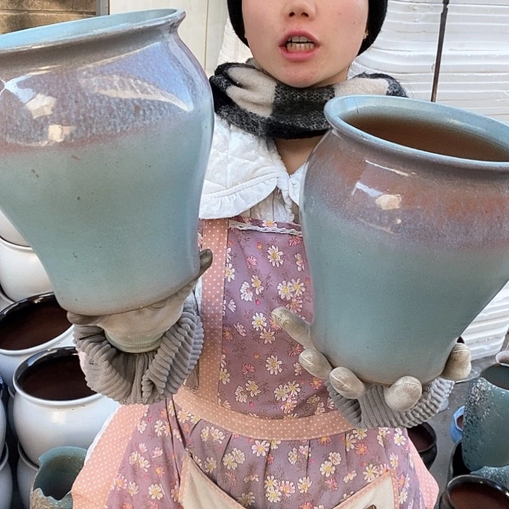 紫砂花盆瑕疵口17高20