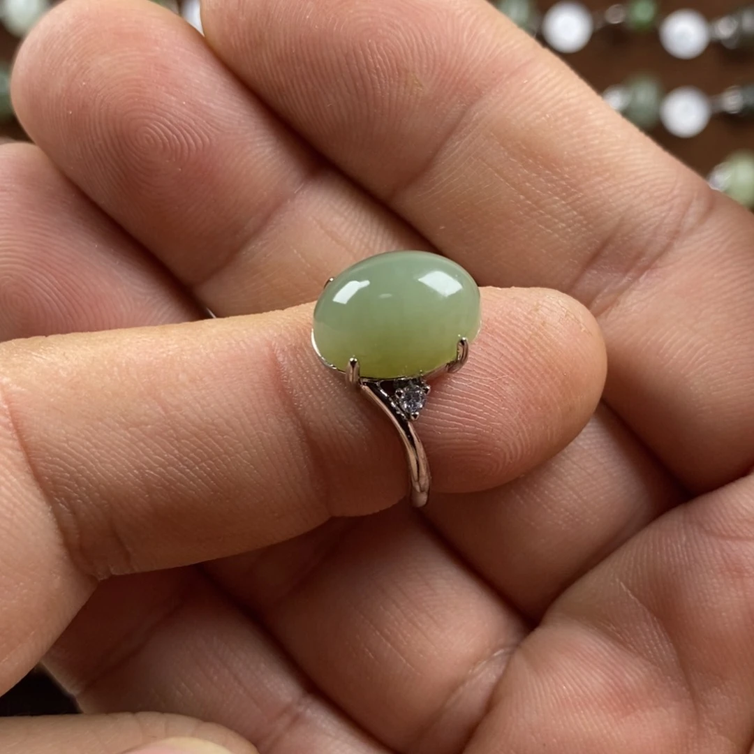 和田玉（青玉）戒指合金