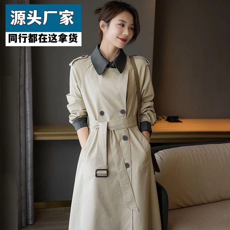 梵乐芬高端气质英伦风长款风衣外套女春秋装2025年新款收腰显瘦修