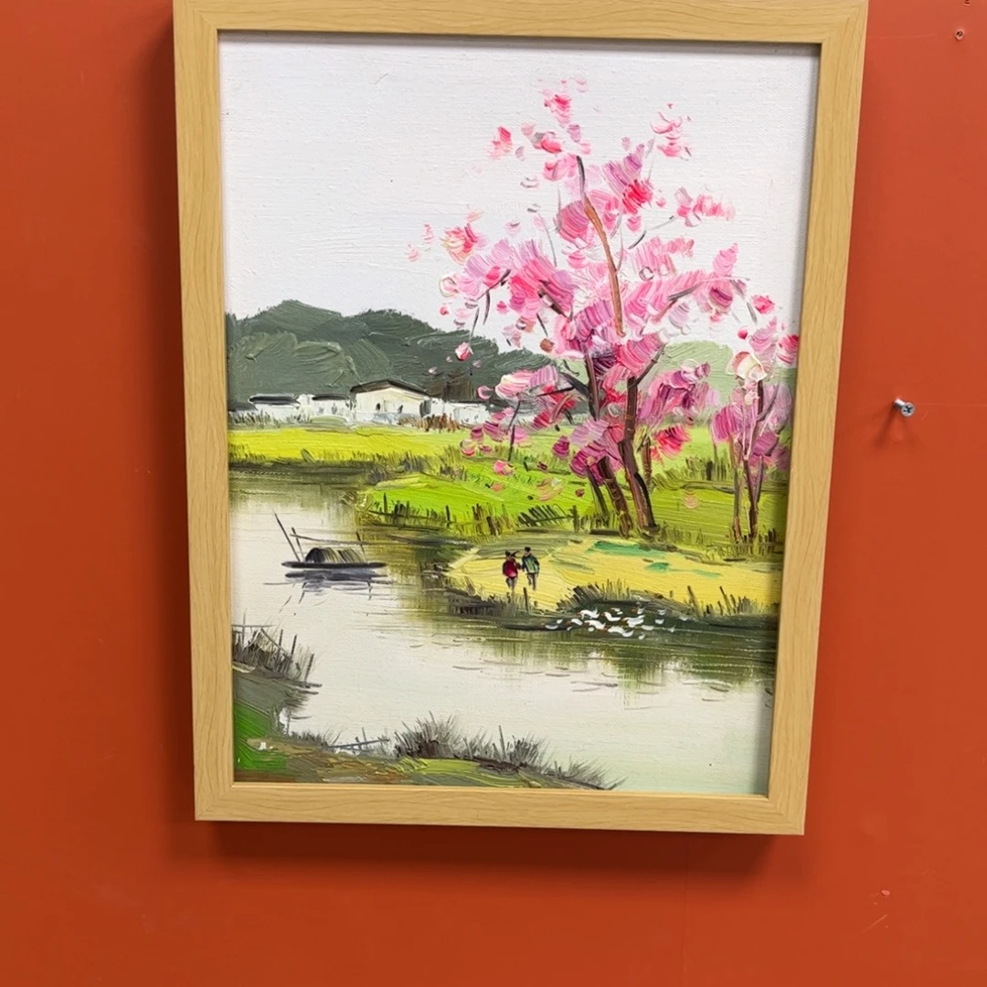 手工手绘精品油画带框32+42尺寸