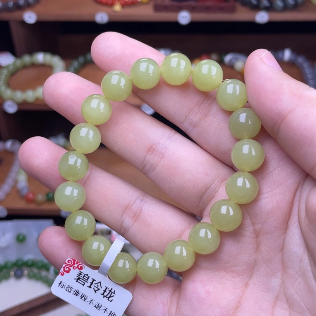 和田玉未镶嵌手串黄口10