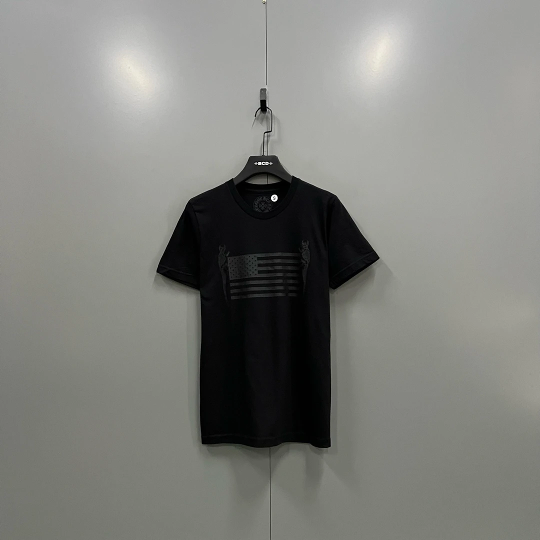 99新 Chrome Hearts/克罗心 h926  黑色国旗印花短袖 S码/016474