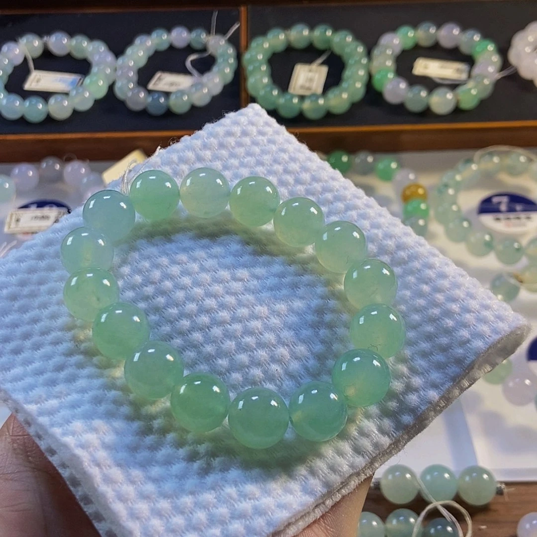 定制翡翠未镶嵌翡翠手串卡12+