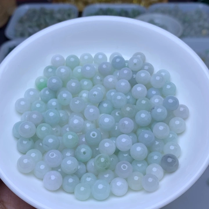 翡翠散珠卡7.5冰绿白50个