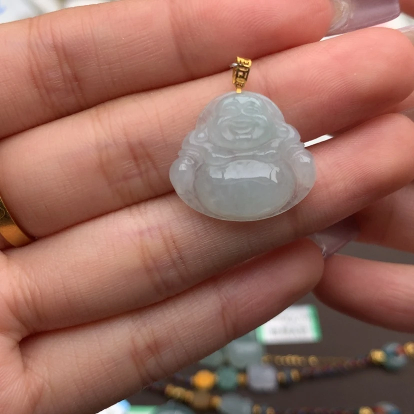 【闪购商品】翡翠挂件18K金镶嵌一